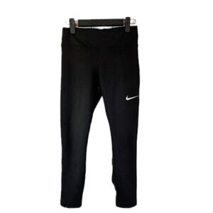 Nike Women's Black Leggings with White Swoosh